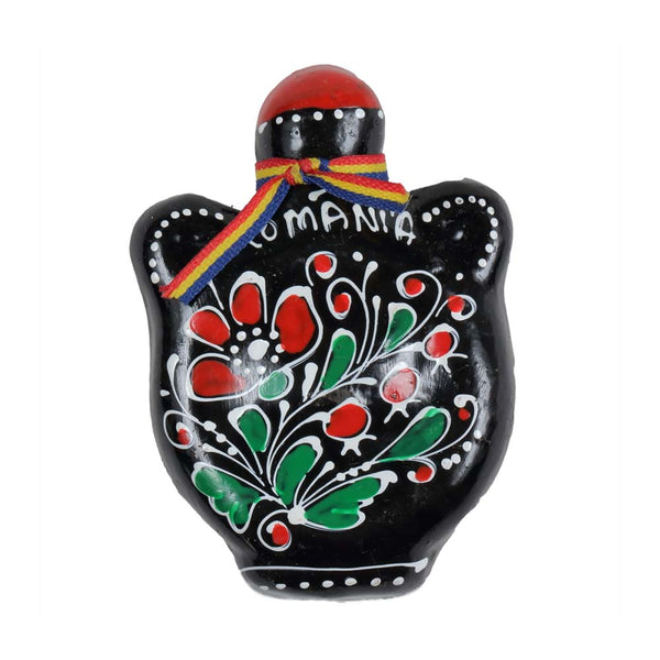 Magnet frigider Romania butelcuta ceramica negru